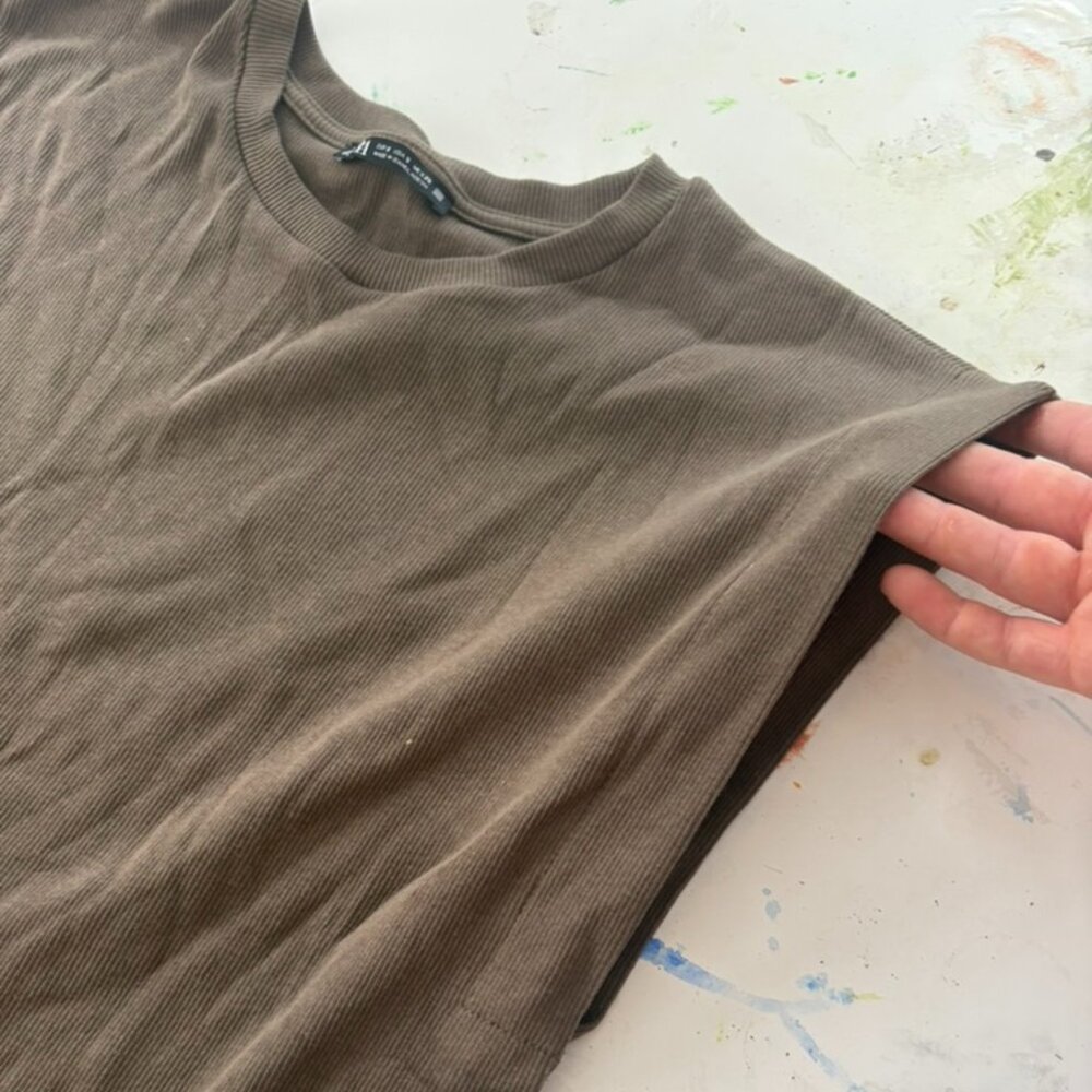 ZARA Basics Neutral Muscle Tee